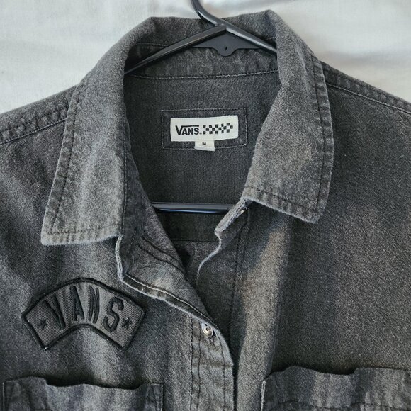 Vans Men's Medium Black Long Sleeve Button-Up Shirt - Picture 5 of 7